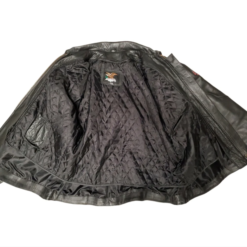 Jamin Leather Jacket w/inlays and Removable Liner Men's XXL Motorcycle Coat - Picture 6 of 10